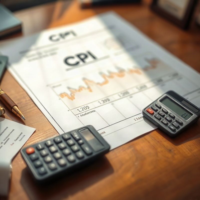 Planillas del IPC y calculadora sobre un escritorio de tonos ámbar